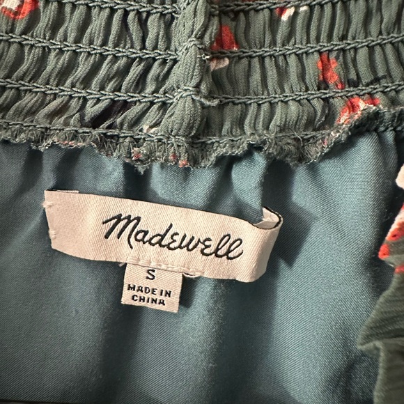 Madewell Green Mockneck Butterfly Garden Blouse - Picture 10 of 12